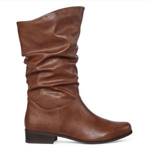 Brown Mid-Calf Slouch Boots
